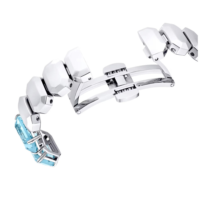Zegarek Swarovski bransoletka z kryształami w szlifie ośmiokątnym, stal szlachetna