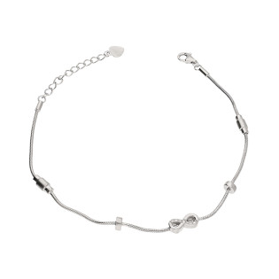 Bransoleta srebrna infinity i oponki