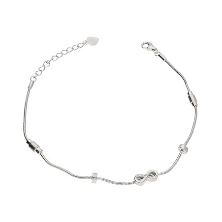 Bransoleta srebrna infinity i oponki