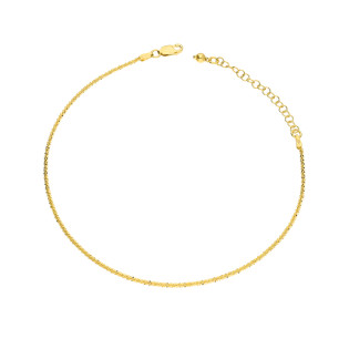 Bransoleta srebrna na nogę koloru złotego splot daisy