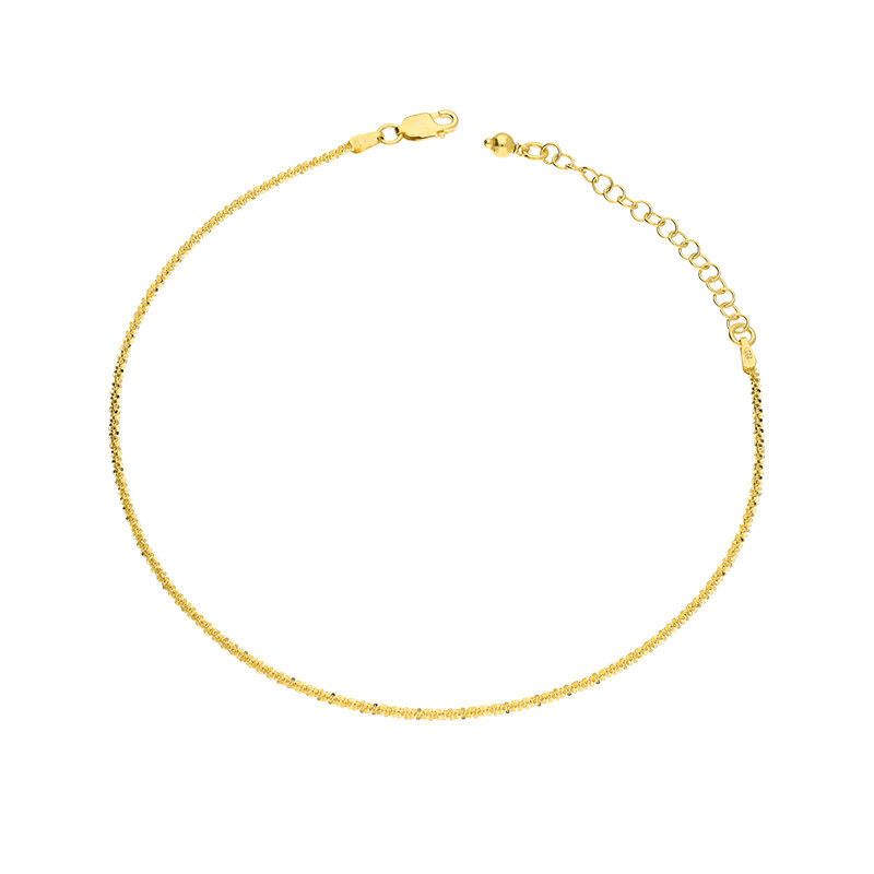 Bransoleta srebrna na nogę koloru złotego splot daisy