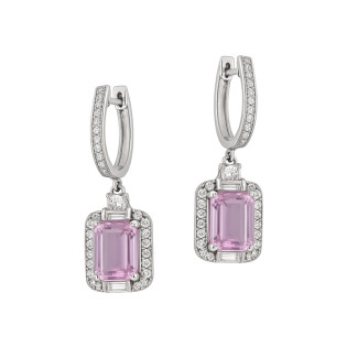 Kolczyki srebrne z cyrkoniami i ametrynem