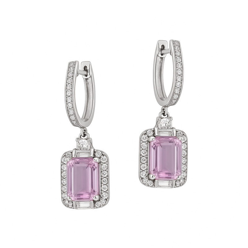 Kolczyki srebrne z cyrkoniami i ametrynem