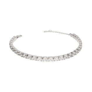 Bransoleta srebrna z białymi cyrkoniami