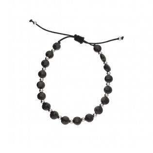 Bransoleta srebrna z onyksami