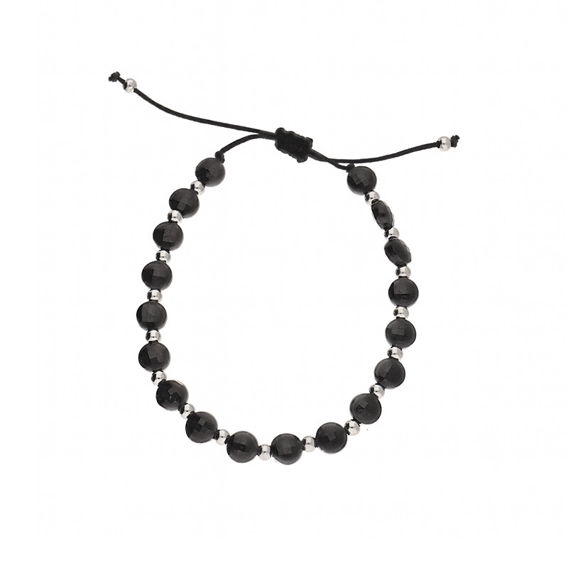 Bransoleta srebrna z onyksami