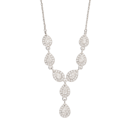 Naszyjnik srebrny markizy z białymi cyrkoniami
