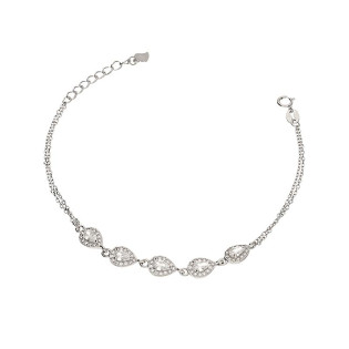 Srebrna Bransoletka Markizy z Cyrkoniami - JubilerSezam.pl