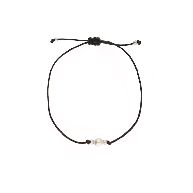 Srebrna Bransoletka z Perłą na Sznurku - JubilerSezam.pl