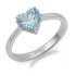 Pierścionek srebrny z topazem sky o szlifie serce