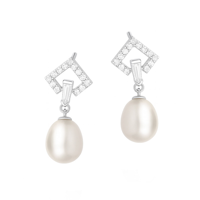 Kolczyki srebrne z naturalnymi perłami