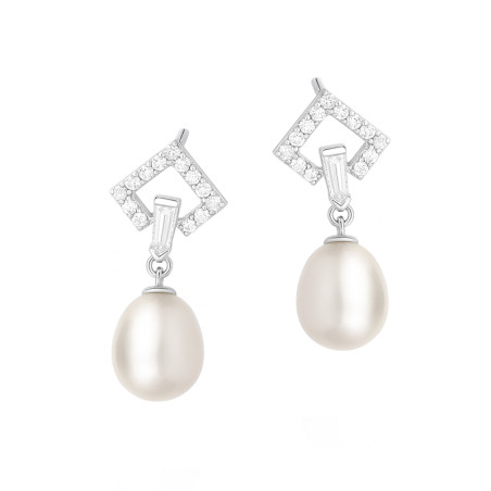 Kolczyki srebrne z naturalnymi perłami