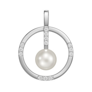 Zawieszka srebrna z perłą w kole