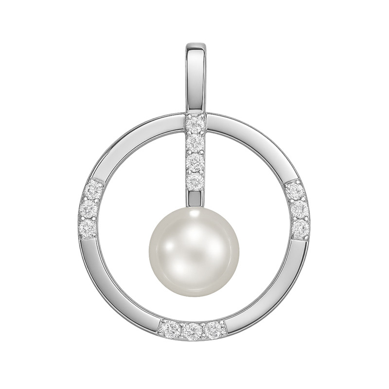 Zawieszka srebrna z perłą w kole
