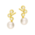 Kolczyki srebrne koloru złotego z perłami i cyrkoniami