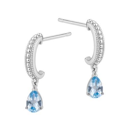 Kolczyki srebrne z topazem blue łezka