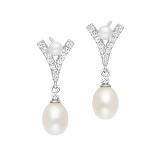 Kolczyki srebrne z naturalnymi perłami