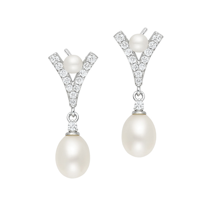 Kolczyki srebrne z naturalnymi perłami