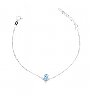 Bransoleta srebrna ze spinelem o szlifie gruszka