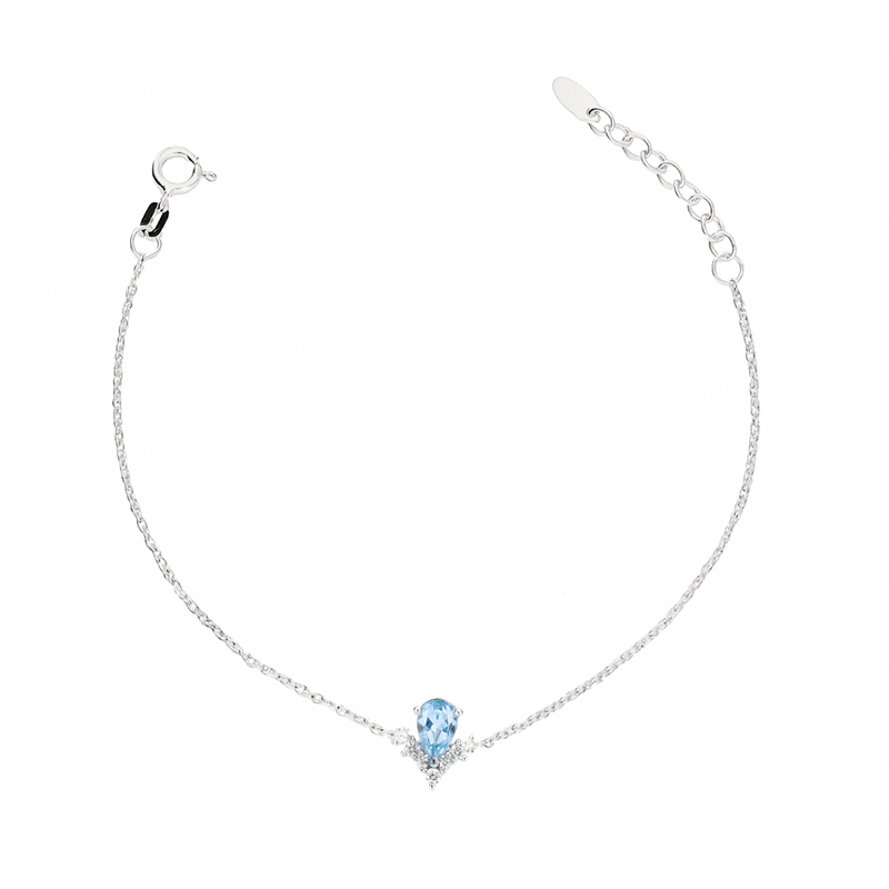 Bransoleta srebrna ze spinelem o szlifie gruszka