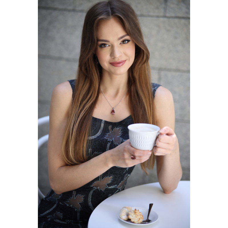 Komplet kolczyki i wisiorek ze srebra 925 z zultanitem jubilerskim