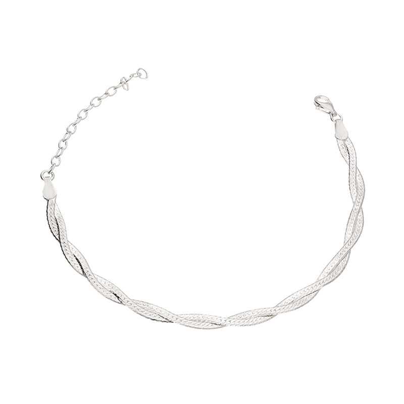 Srebrna bransoletka splot taśma - JubilerSezam.pl