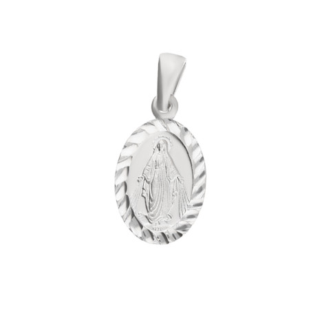 Medalik srebrny Niepokalana w owalu