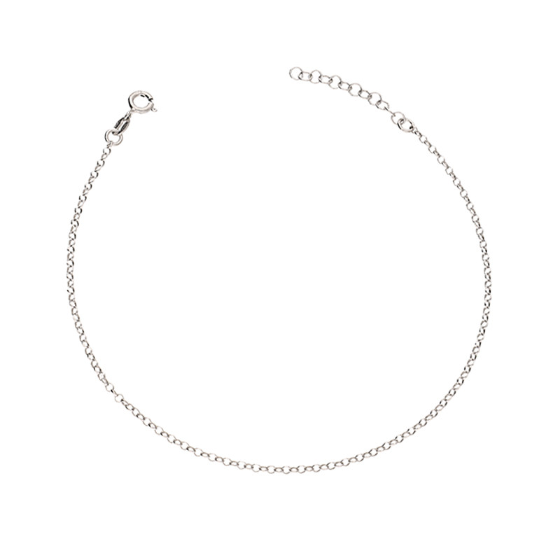 Bransoleta srebrna na nogę splot rolo