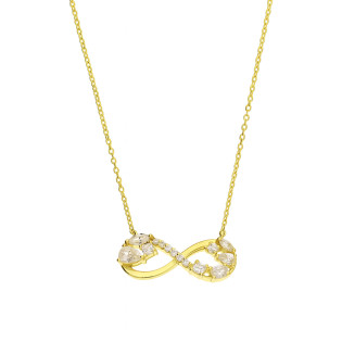 Naszyjnik pozłacany infinity z cyrkoniami