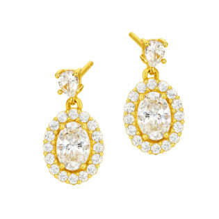 Pozłacane Kolczyki Markizy z Cyrkoniami - JubilerSezam.pl