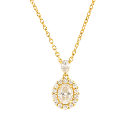 Naszyjnik pozłacany owalna markiza z cyrkoniami