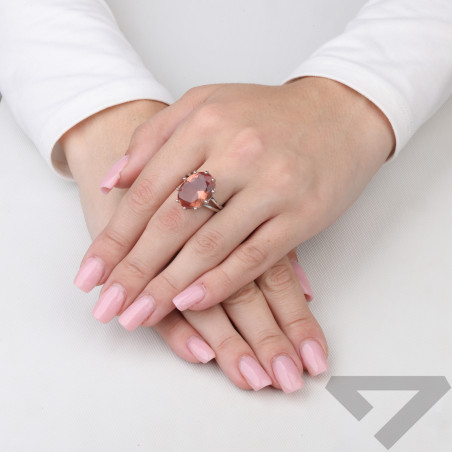 Pierścionek srebrny 925 z owalnym zultanitem jubilerskim