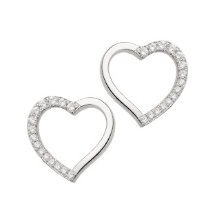 Kolczyki srebrne serce ramka z cyrkoniami