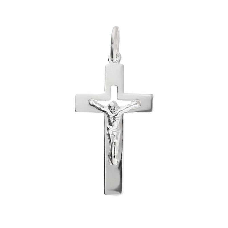 Krzyżyk srebrny z wizerunkiem Pana Jezusa próba 925