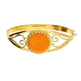 Bransoletka bangle z koralem ze złota 585