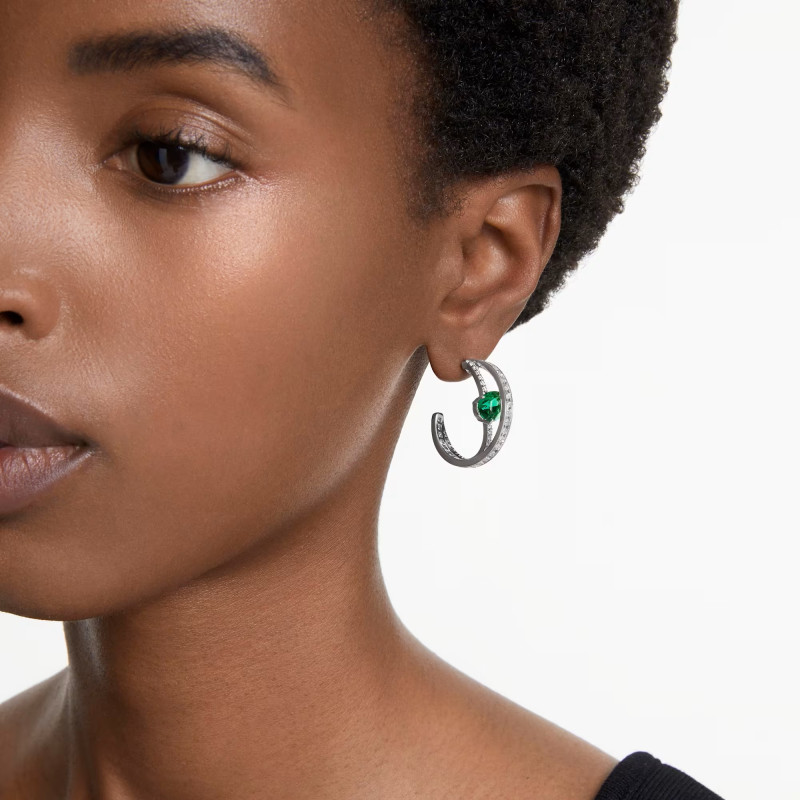 Kolczyki Swarovski kreole Hyperbola ze stali