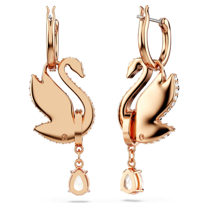 Kolczyki Swarovski Swan czarne 5678047 | Jubiler Sezam