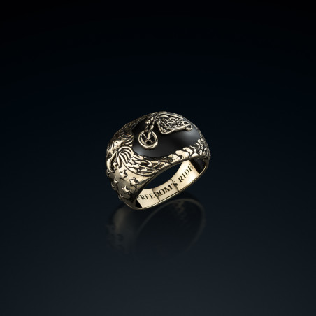 Sygnet męski BREAKBOYZ Monster Freedom's ride złoto 585