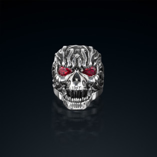 Sygnet męski BREAKBOYZ Skull Hellrider ze srebra 925