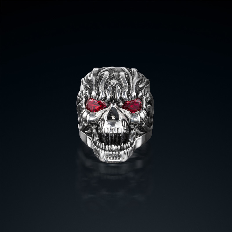 Sygnet męski BREAKBOYZ Skull Hellrider ze srebra 925