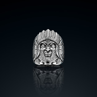 Sygnet męski BREAKBOYZ Titan Aztec srebro 925 z diamentami 0,13 ct