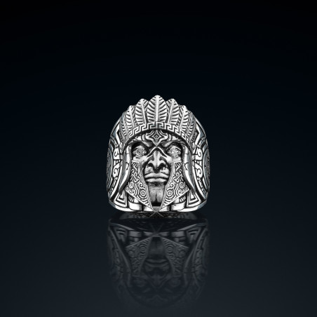 Sygnet męski BREAKBOYZ Titan Aztec srebro 925 z diamentami 0,13 ct