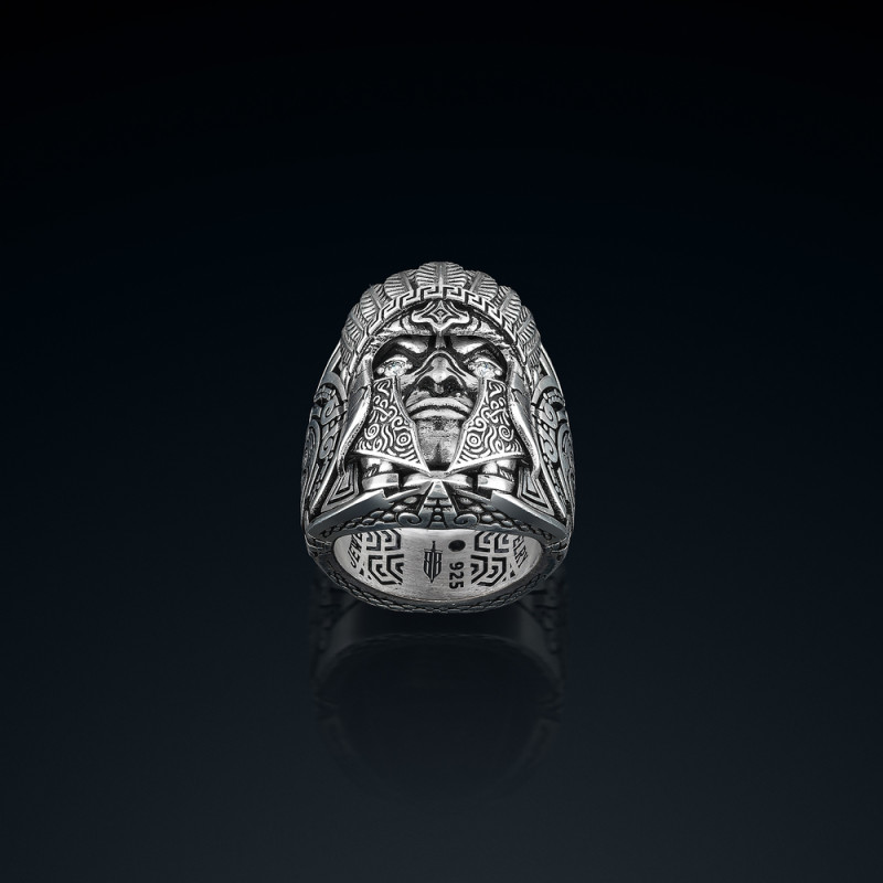 Sygnet męski BREAKBOYZ Titan Aztec srebro 925 z diamentami 0,13 ct
