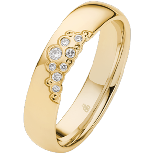 Obrączka ślubna złoto próba 375, diamenty 0.0625ct, 11-04939