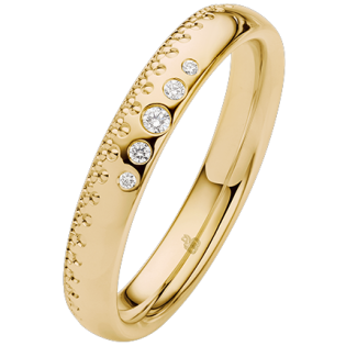 Obrączka ślubna złoto próba 375, diamenty 0.05ct, 11-03979