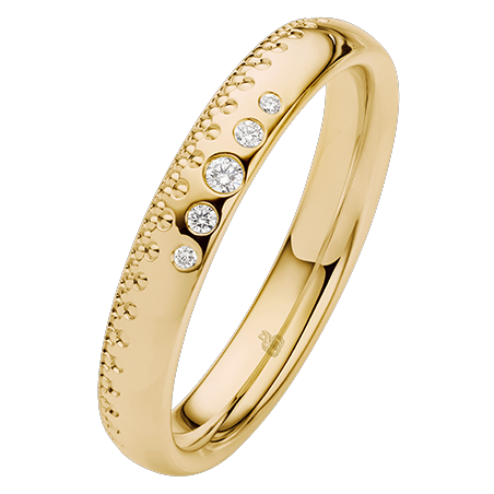 Obrączka ślubna złoto próba 585, diamenty 0.05ct, 11-03979