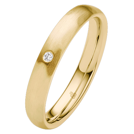 Obrączka ślubna złoto próba 585, diamenty 0.01 ct, 11-04436