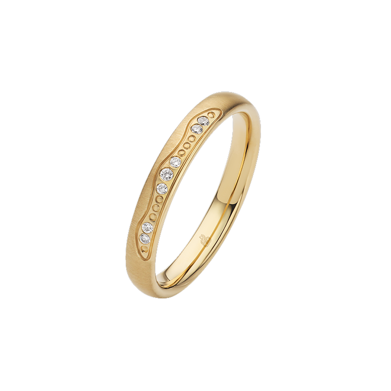 Obrączka ślubna złoto próba 375, diamenty 0.0375 ct, 11-03523