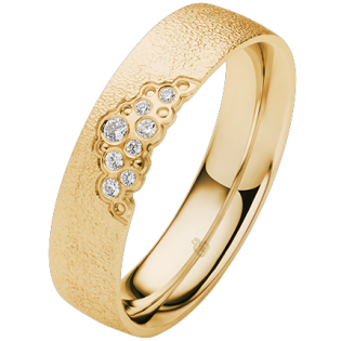 Obrączka ślubna złoto próba 375, diamenty 0.0625ct, 11-05719