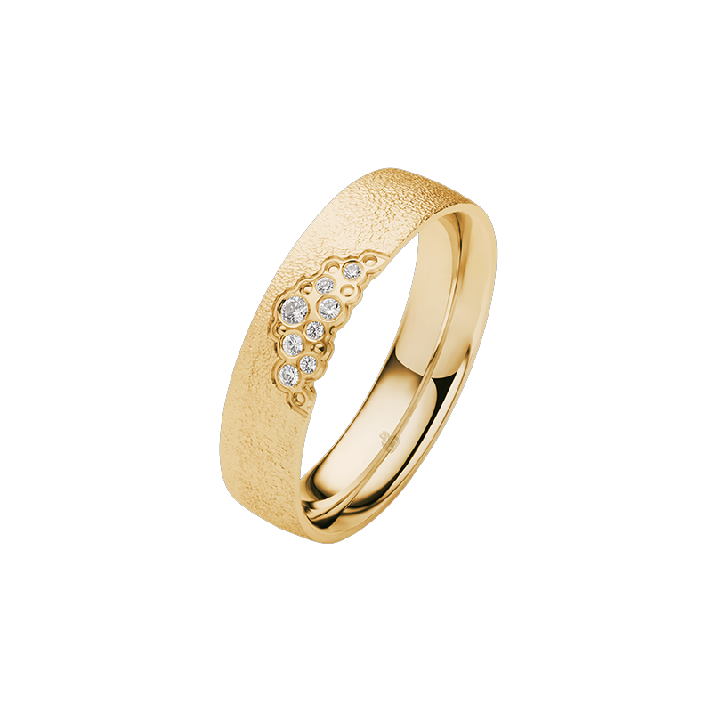 Obrączka ślubna złoto próba 375, diamenty 0.0625ct, 11-05719